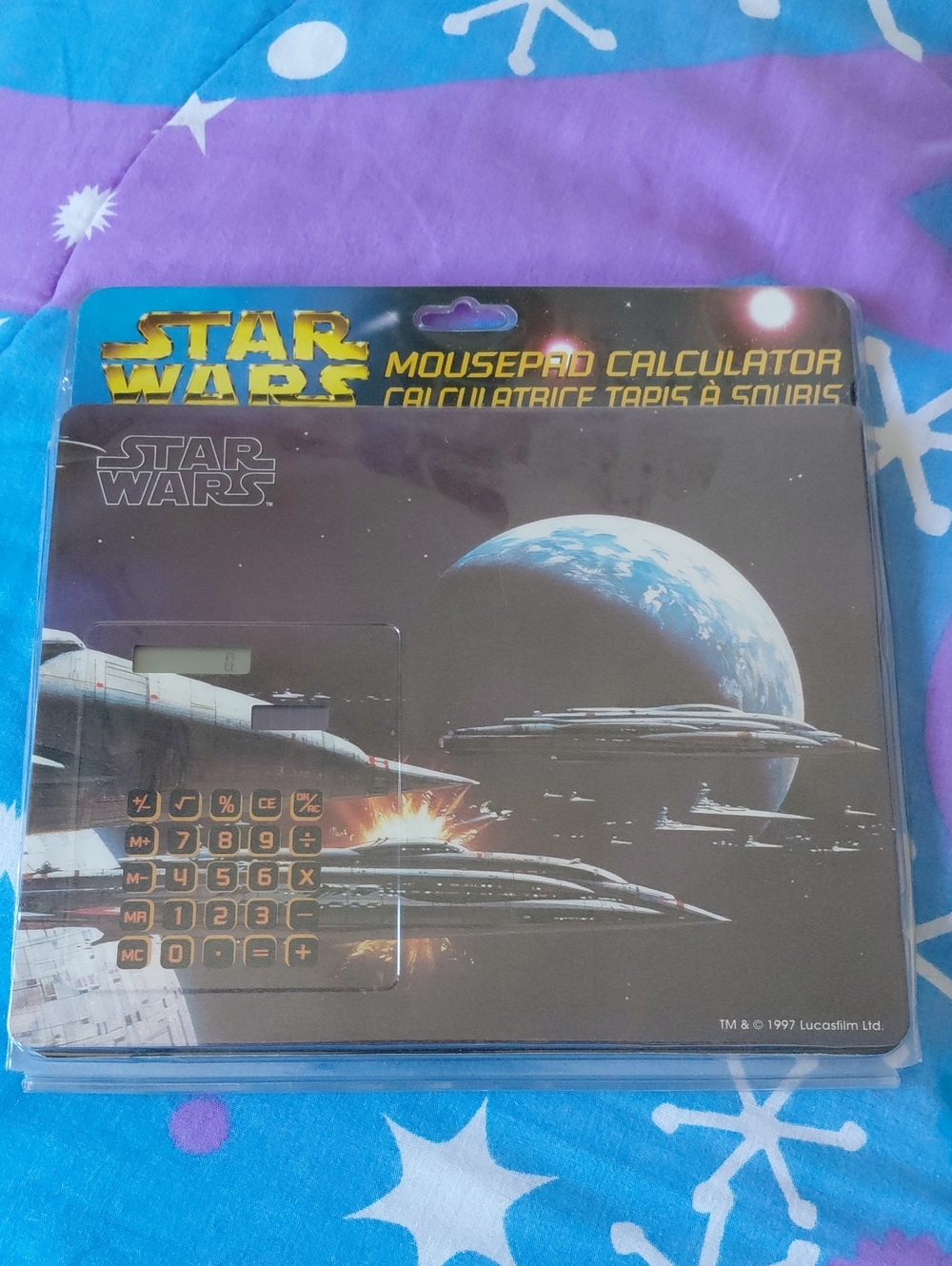 Vintage new in package Star Wars Mousepad with working built-in Calculator